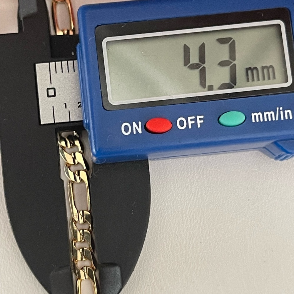 18k Gold Filled Figaro Bracelet - Picture 7 of 8